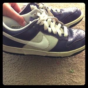 Nike low dunks! Purple and sparkly on the sides