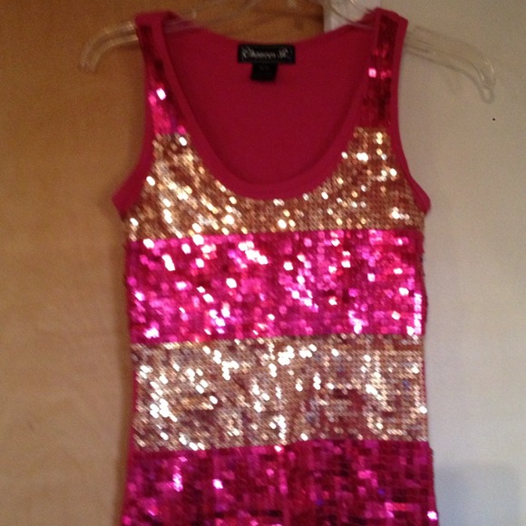 🎀💗Hot Pink Sequins Tank Top
