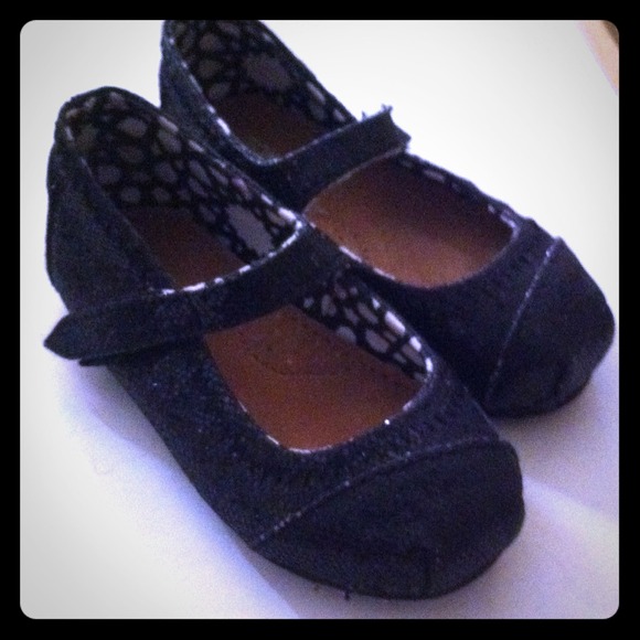 TOMS Shoes - Black glitter Mary Jane style Toms