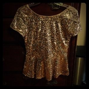 Gold sequined Peplum