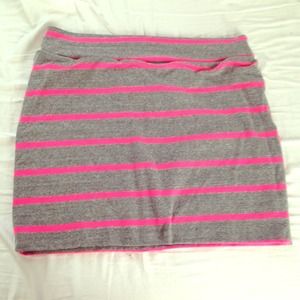 Grey and Hot Pink Body Con MiniSkirt!