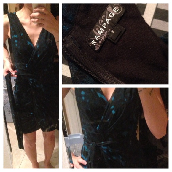 Rampage black and blue cocktail dress