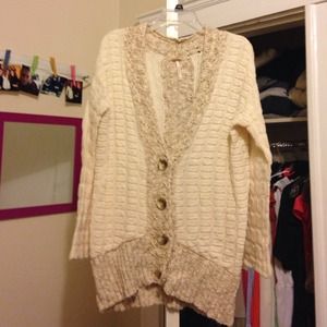 Long, beige/cream sweater from Free People