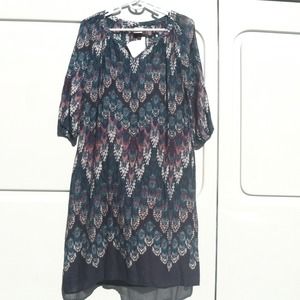 Jewel toned, tribal inspired pattern dress