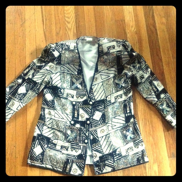 Vintage multi sequence silk jacket