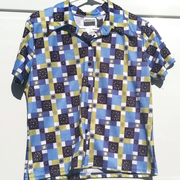 70's inspired print button front shirt - Picture 1 of 1