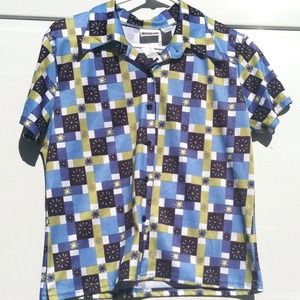 70's inspired print button front shirt