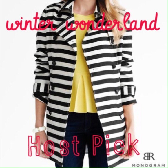 OBO!!! 🎉Host Pick🎉 BR Monogram striped trench
