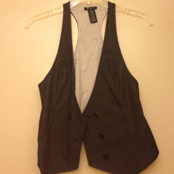 DARK JEAN TUXEDO VEST!!!!!