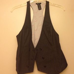 DARK JEAN TUXEDO VEST!!!!!