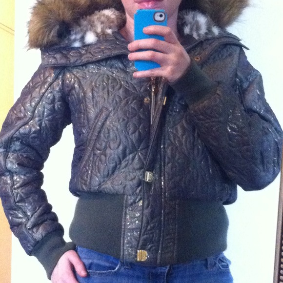 💋SOLD!💋 Baby Phat bomber jacket w/ faux trim L
