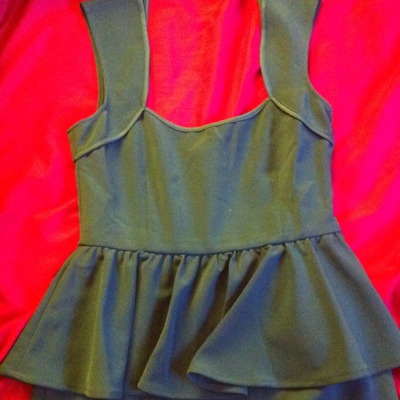 Green/blue peplum Dress