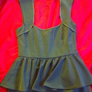 Green/blue peplum Dress