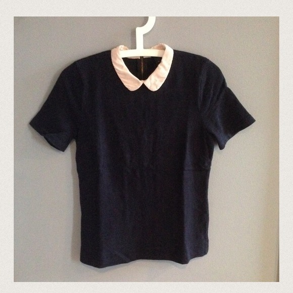 💝Donated💝 Navy J Crew Peter Pan collar tee - Picture 2 of 2