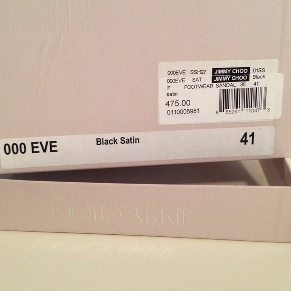 LIKE NEW JIMMY CHOO BLACK SATIN EVENING SANDAL - Picture 3 of 4