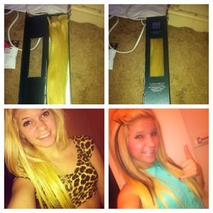 Synthetic  blonde clip in extensions 20 in. long