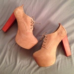 Jeffrey Campbell Taupe Suede Fairlane Platform
