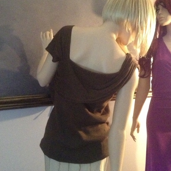 🔥SWEATER DRAPE SHOULDER TOP - Picture 4 of 4