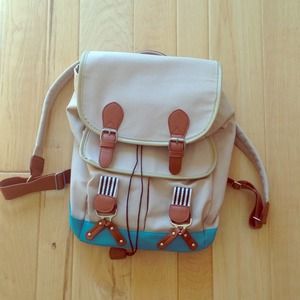 ☆REDUCED-Colorblock Canvas Backpack☆