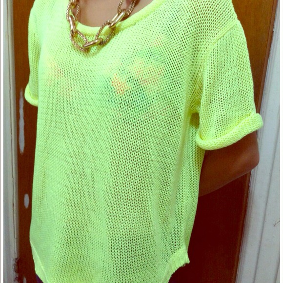Neon color knitted top