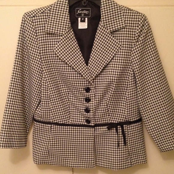 Black and white blazer