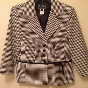 Black and white blazer
