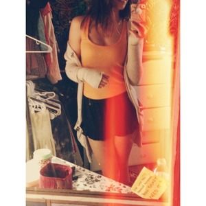 Perf Stretch Orange Tank 💛