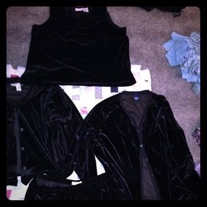 Lane Bryant black velvet set