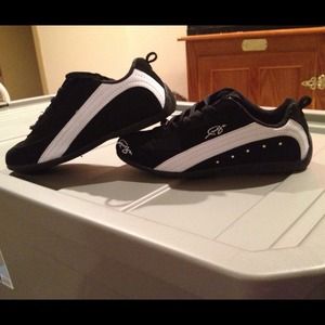 Black & White Suede Fubu Sneakers