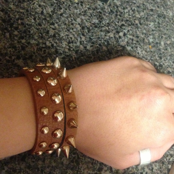 Rocker style tan studded bracelet!