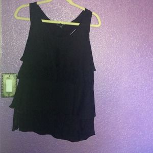 Black ruffles tank