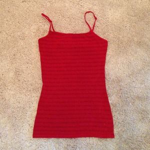 Express red striped bra top tank