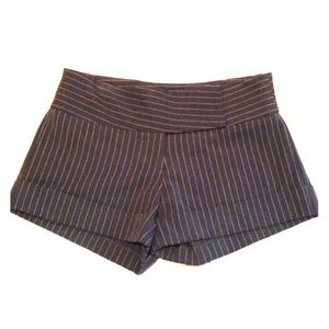 Black and white pinstripe shorts