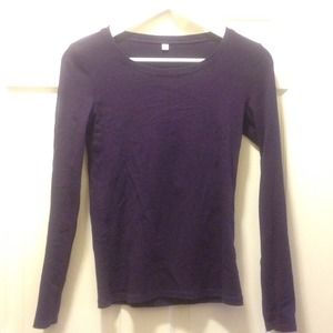 Uniqlo Plain Purple Long Sleeve Tee