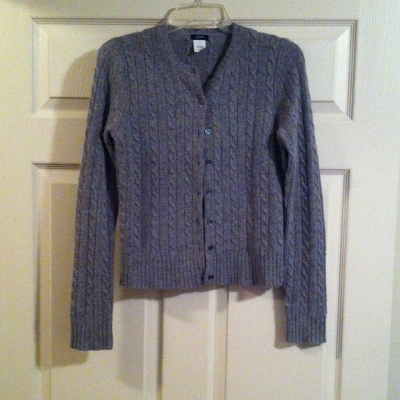 Grey JCrew button up sweater