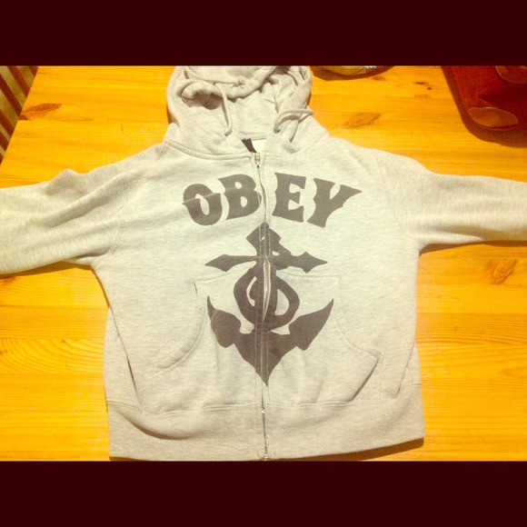 OBEY anchor grey hoodie XS
