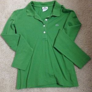 Lacoste long sleeved green shirt