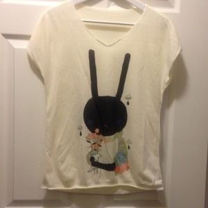 Long Ears Black Rabbit Top