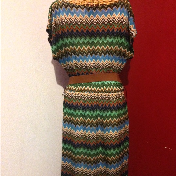 ***SOLD*** Shades of Brown Chevron Dress - Picture 2 of 4