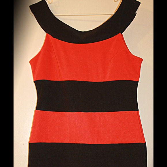 *Wishes*  Dresses & Skirts - Cute black/pink fitting dress. New- never used!