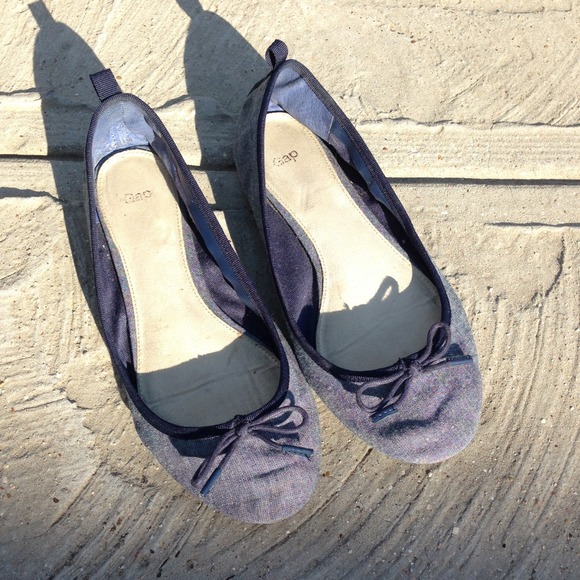 Blue Chambray Ballet Flats