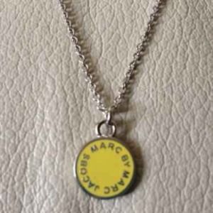 Marc Jacobs yellow disc logo necklace