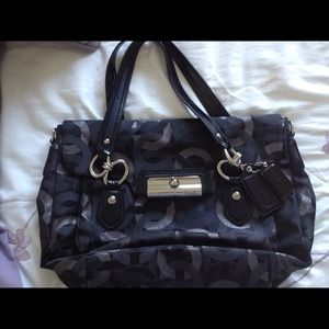Black and Silver Coach Purse