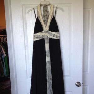 Black & Cream Formal Dress