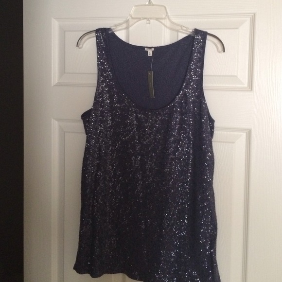 *SOLD* Jcrew Sequin Tank Navy XL