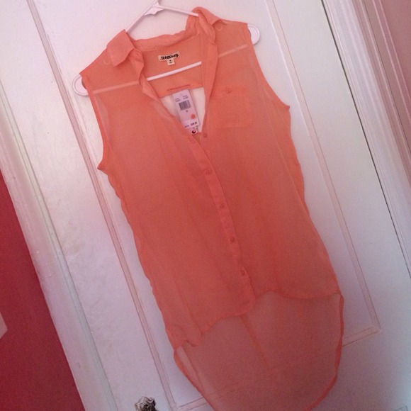 See through peach shirt
