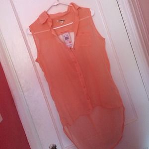 See through peach shirt