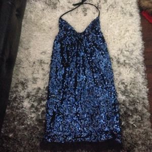 Navy blue sequin dress