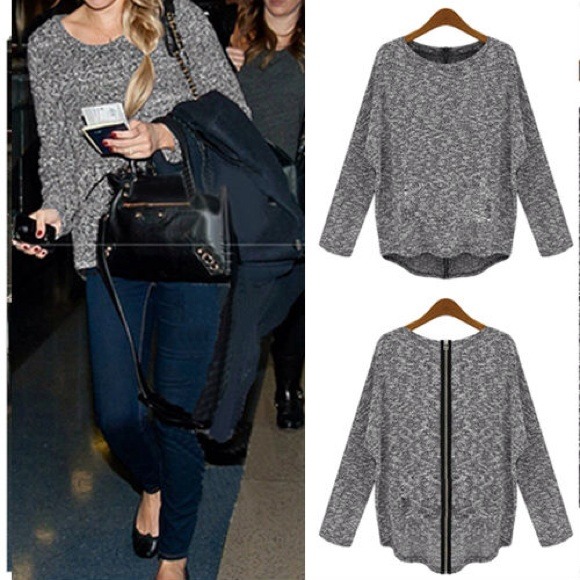 Tops - New grey back Asymmetric top S & M