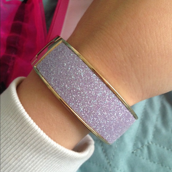 Betsey Johnson glitter hinged bracelet
